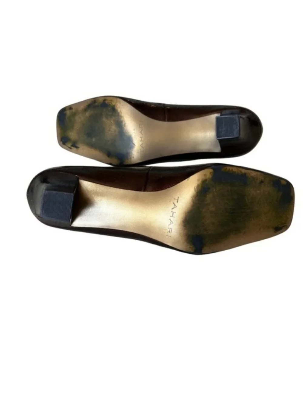 Tahari Evelyn 2 Mocha Patent Leather Heels | Size 9M | Block Heel - Picture 3 of 8